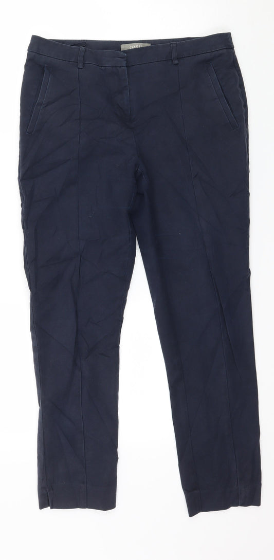Womens UK Size 10 Oasis Regular Fit Blue Trousers