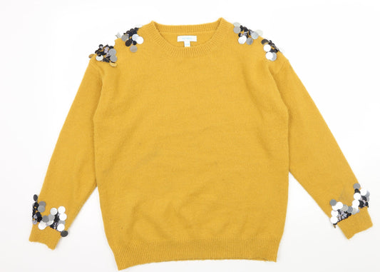 Blue Vanilla Womens Yellow Knit Pullover Jumper Size S