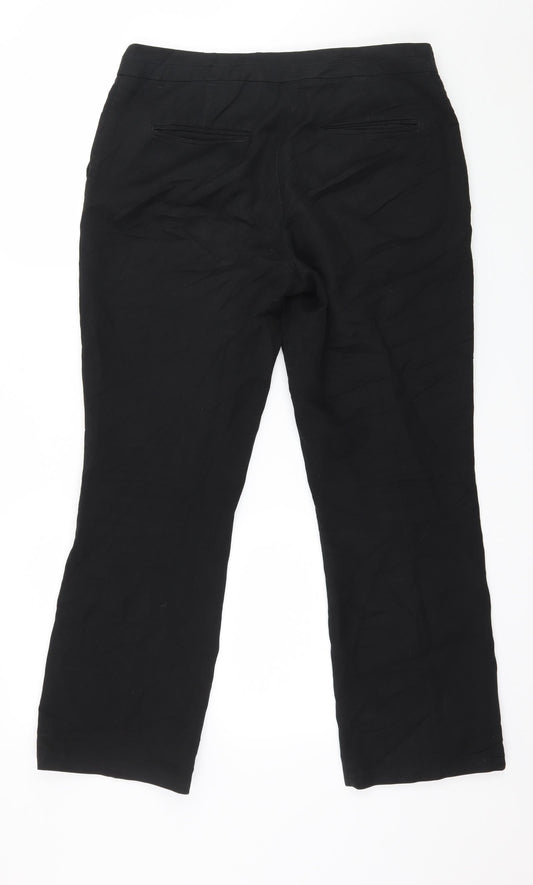 Womens UK Size 10 NEXT Regular Fit Black Trousers