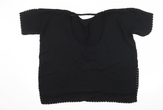 Womens UK Size S H&M Black Basic Blouse