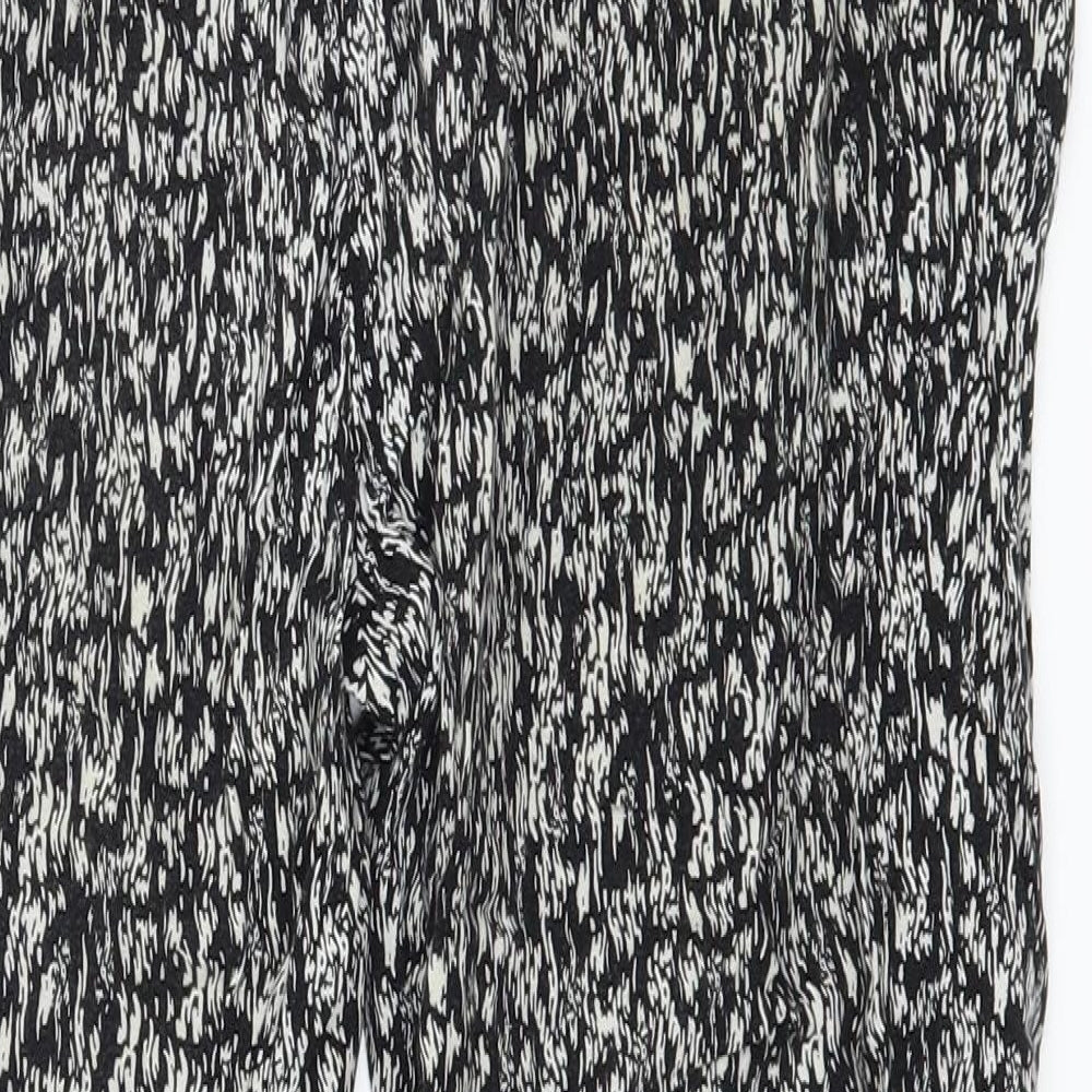 F&F Womens Black Geometric Jogger Trousers Size 6 L24 in