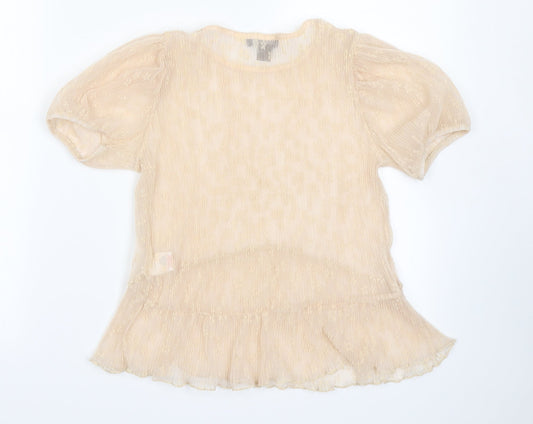 Primark Womens Beige Floral Basic Blouse Size XS