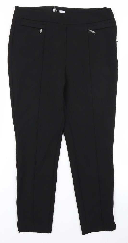Womens UK Size 34 in Per Una Regular Fit Black Trousers