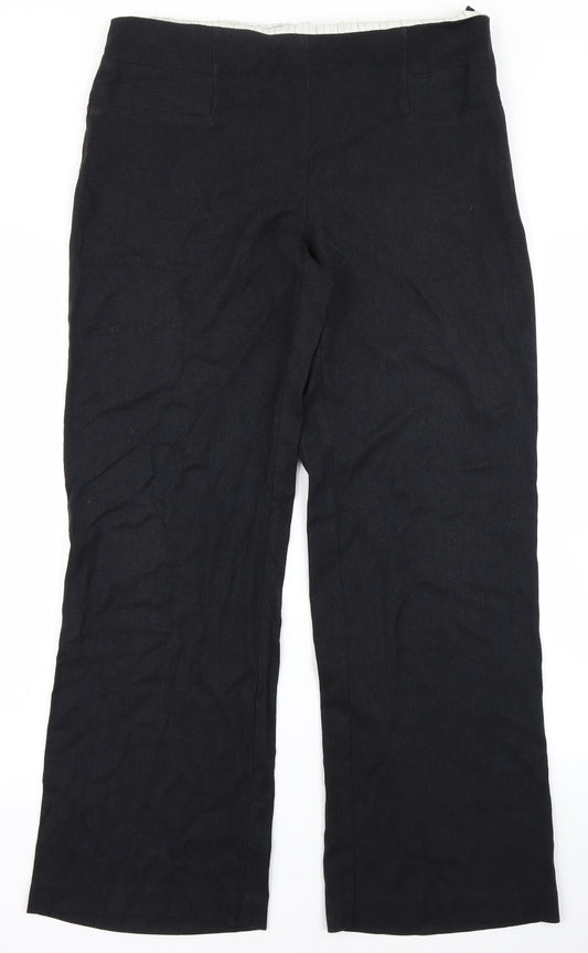 Marks & Spencer Womens Black Trousers Size 14 L27 in