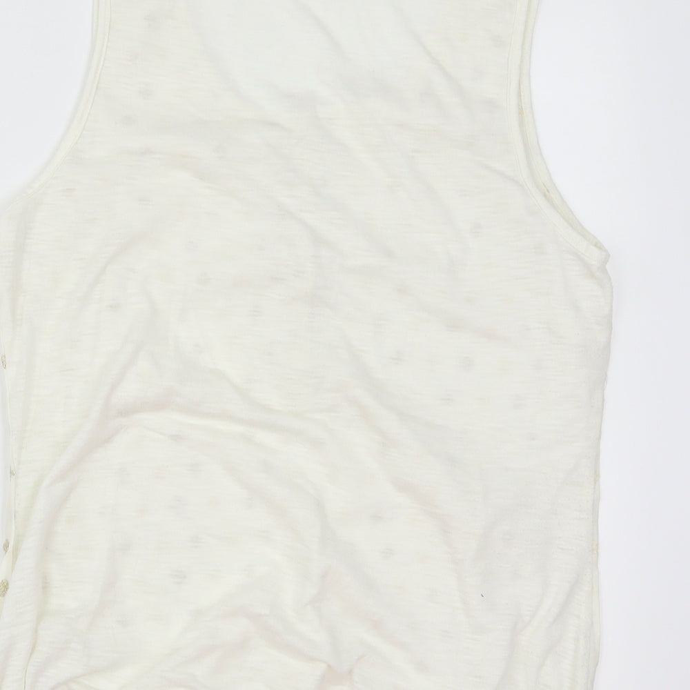 George Womens Ivory Geometric Basic T-Shirt Size 14