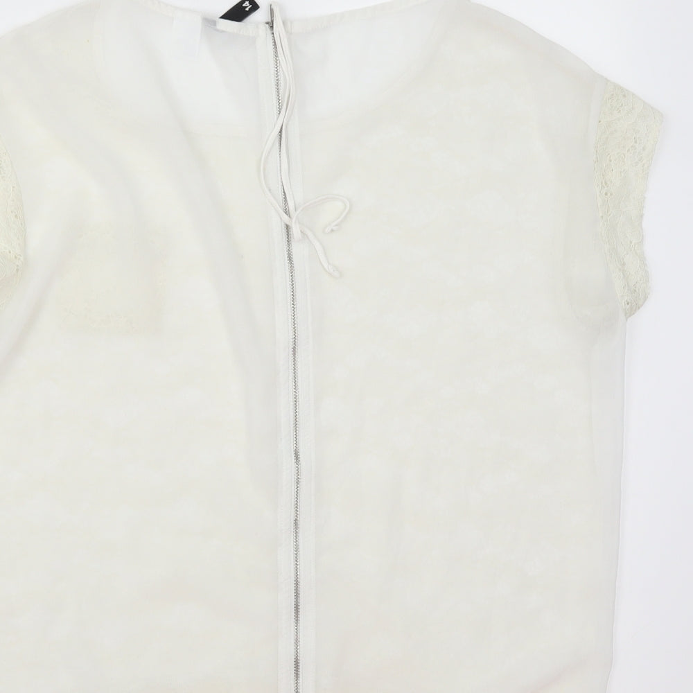 Womens UK Size 14 H&M White Basic T-Shirt
