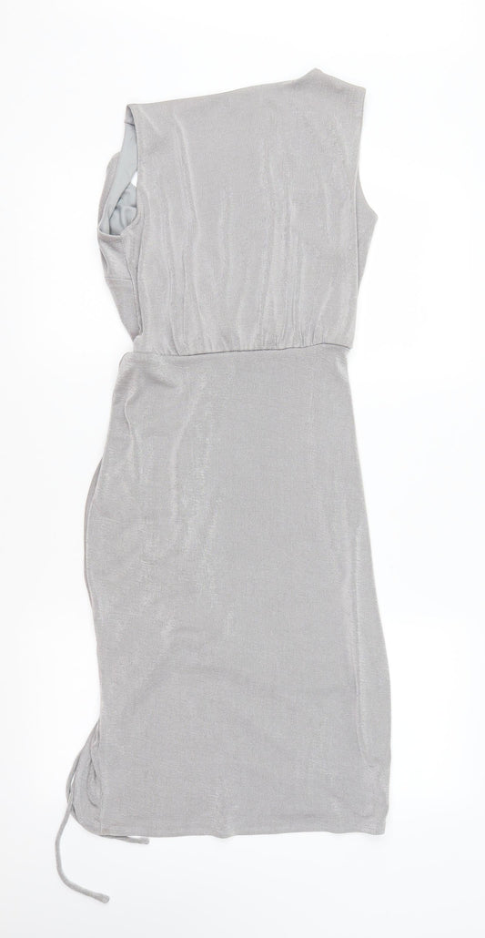 Miss Selfridge Womens Silver Bodycon Size 10 - gathered front