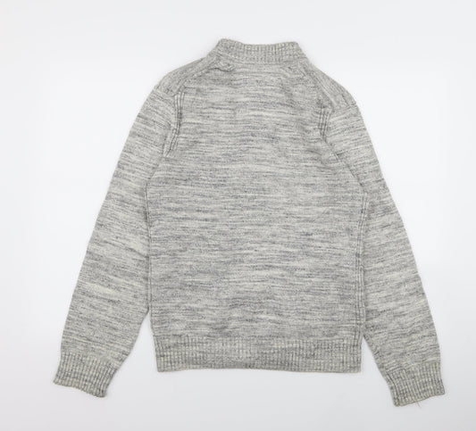 H&M Mens Grey Full Zip Jumper Size S