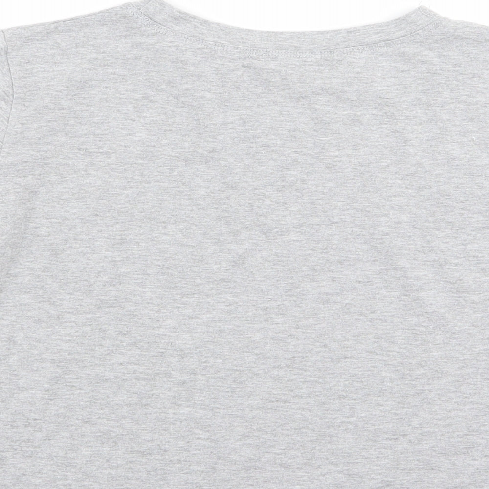 Womens UK Size XS ROMWE Grey Basic T-Shirt