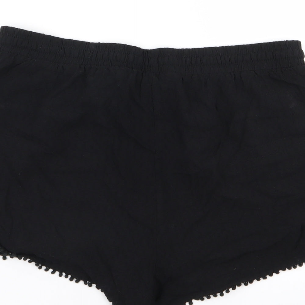 New Look Womens Black Hot Pants Shorts Size 12 - Stretch waistband