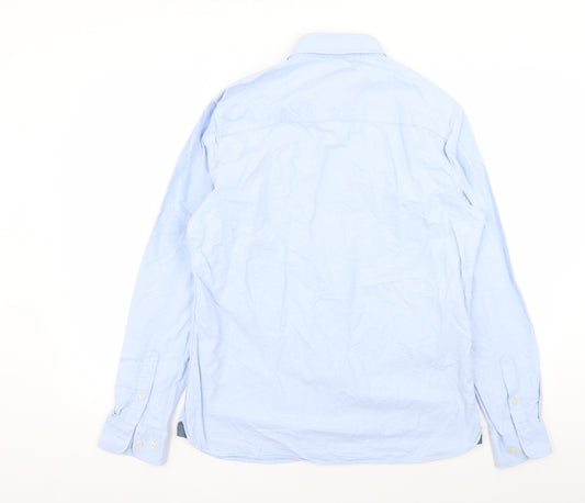 Rhino Mens Blue Button-Up Size M