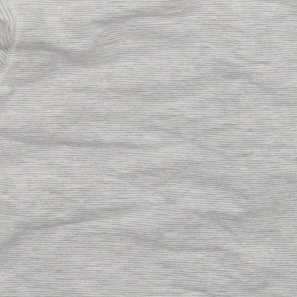 Brand and care label for George Baby Grey Striped Basic T-Shirt, size 3-6, Months