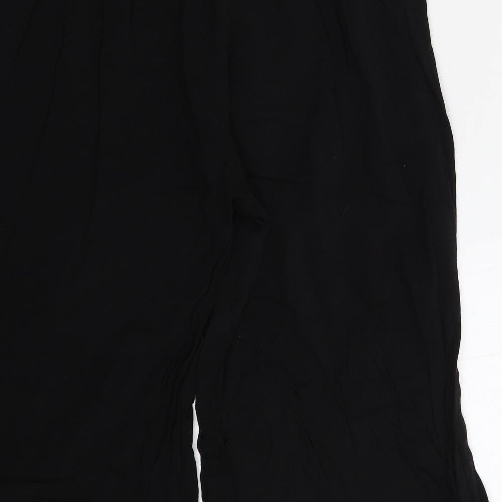 Womens UK Size 6 H&M Regular Fit Cropped Black Trousers