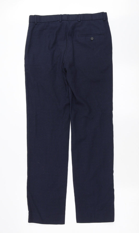 Preworn Mens Blue Check Trousers Size 30 in L31 in