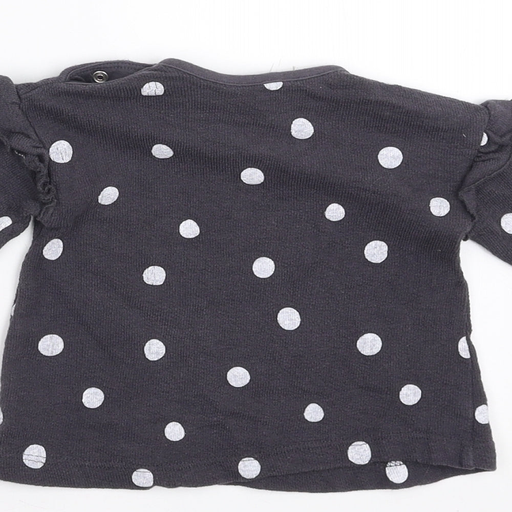 George Girls Grey Polka Dot Pullover Jumper Size 0-3 Months