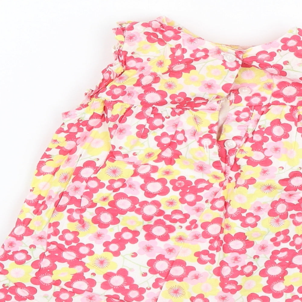 Mother and Child Girls Pink Floral Tank Dress Size 18-24 Months