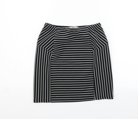 Mango Womens Black Geometric A-Line Skirt Size 6