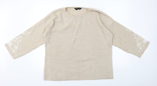 Dorothy Perkins Womens Beige Pullover Jumper Size 12