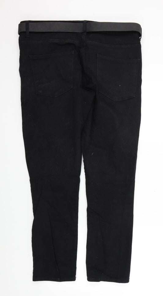 Womens UK Size 38 Preworn Regular Fit Straight Black Jeans