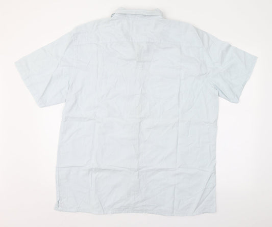 TU Mens Blue Striped Button-Up Size XL