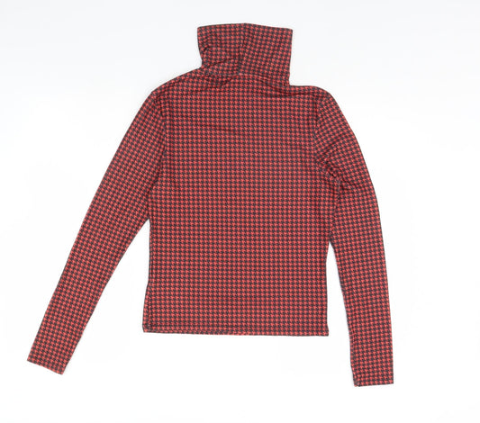 Primark Womens Red Herringbone Basic Blouse Size S
