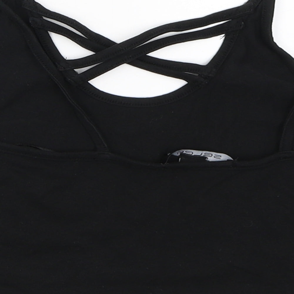 Womens UK Size 8 Select Black Cropped Tank