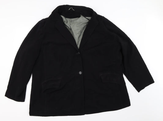 Womens UK Size 16 essence Black Overcoat