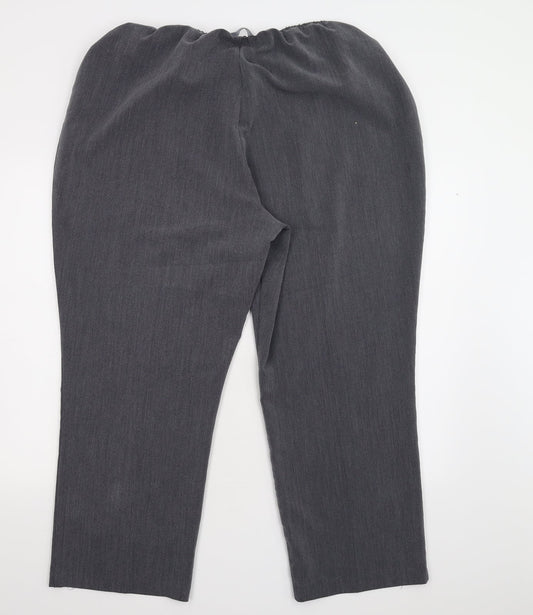 BM Collection Womens Grey Trousers Size 20 L27 in