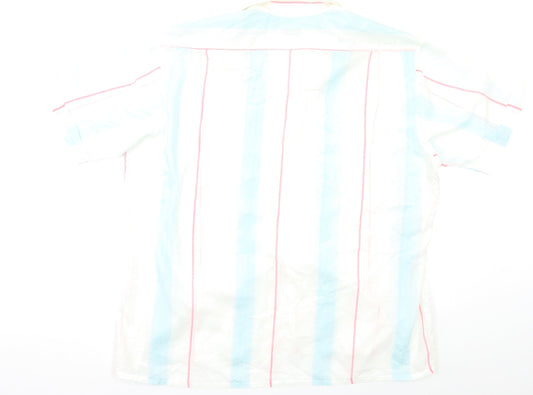 Mens UK Size L Continental Multicoloured Button-Up Short Sleeve Casual Shirt