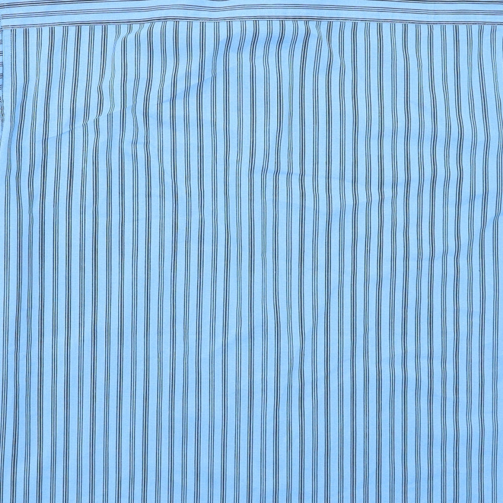 Mens UK Size L Casual Club Blue Button-Up Short Sleeve Casual Shirt