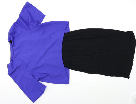 Additional front view of Papaya women’s blue a-line, size UK 14