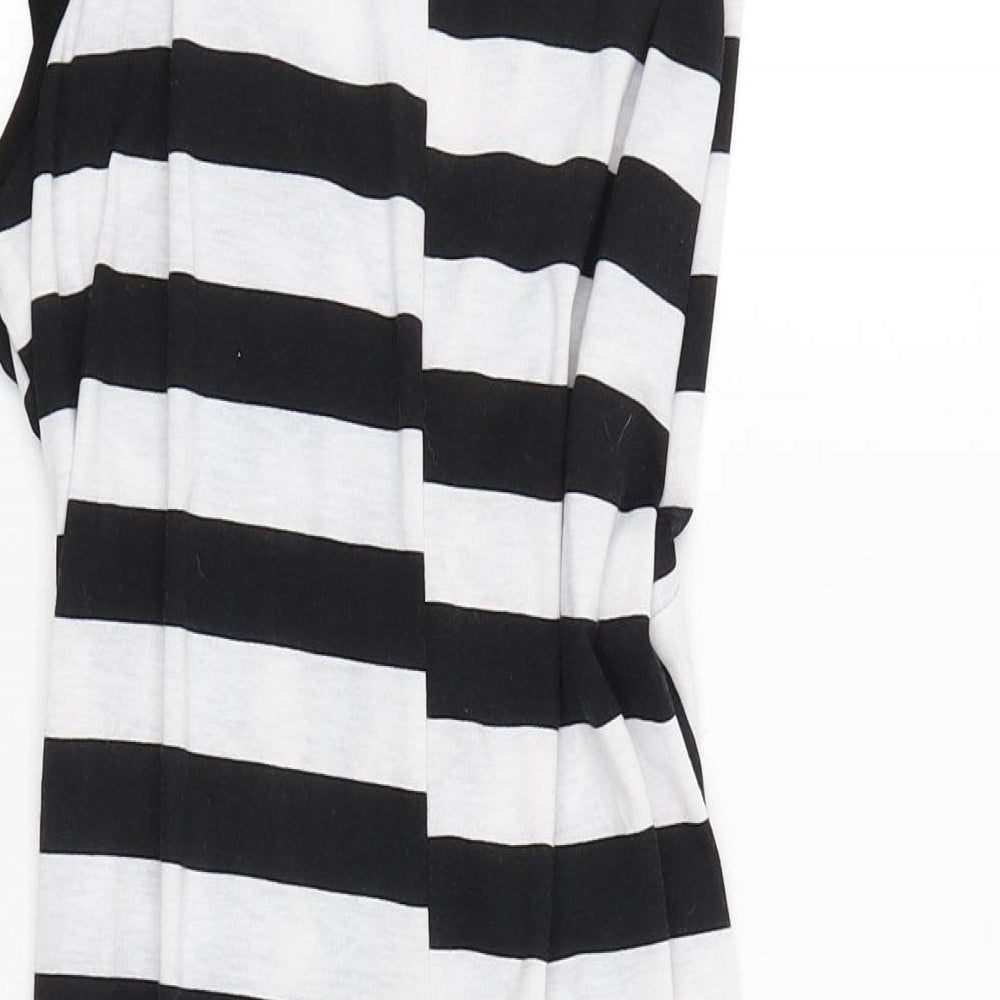 Legit Womens White Striped Basic Blouse Size 14