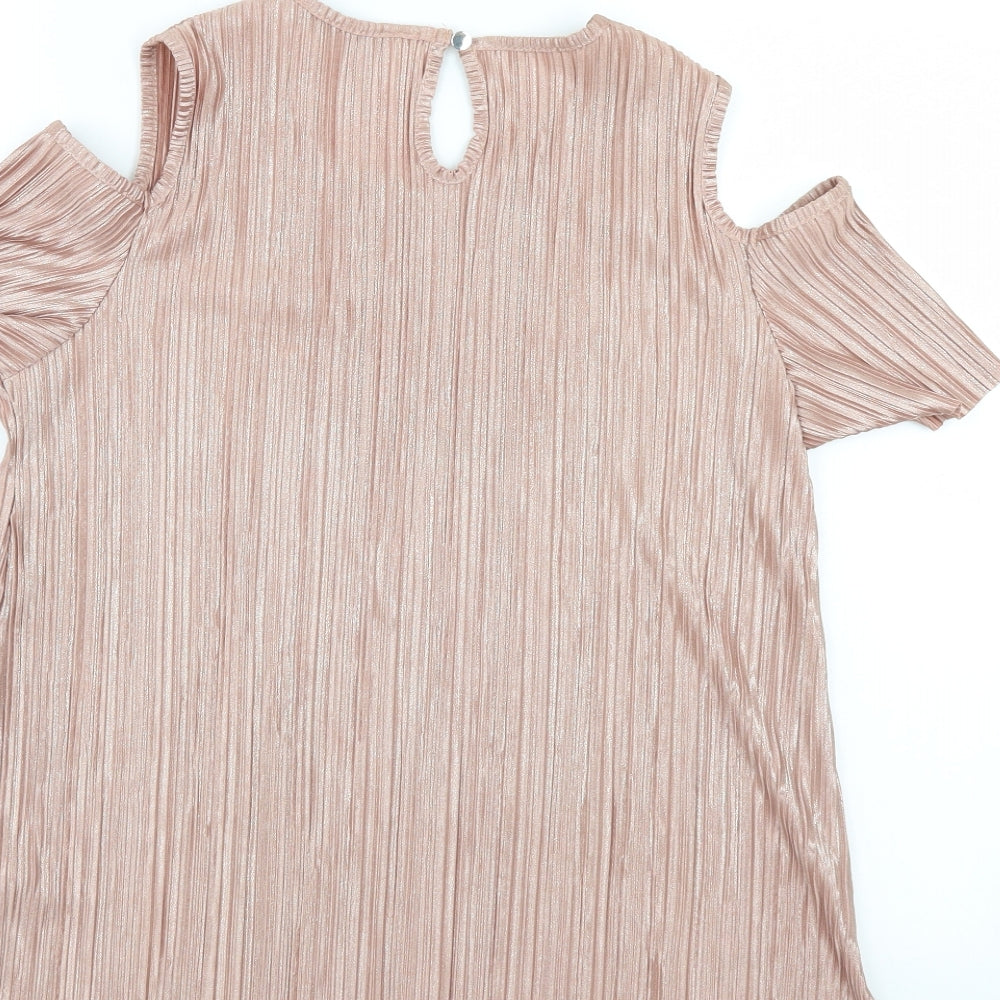 Brand and care label for Vety girls’ pink basic blouse, size 15-16, years