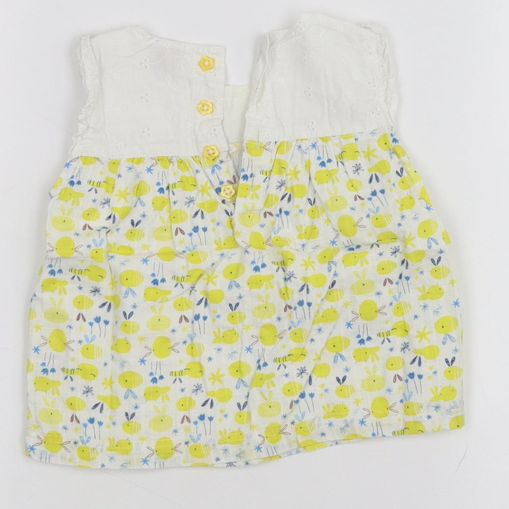 TU Baby White Floral Basic T-Shirt Size 6-9 Months