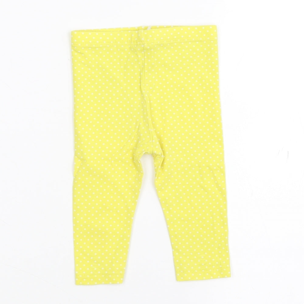 TU Baby Yellow Polka Dot Trousers Size 6-9 Months