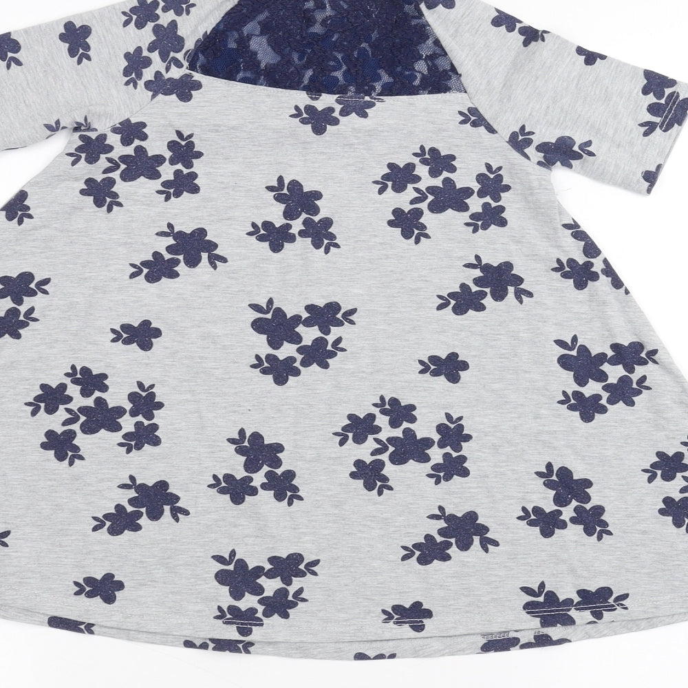 Tucker + Tate Girls Grey Floral A-Line Size 3 Years