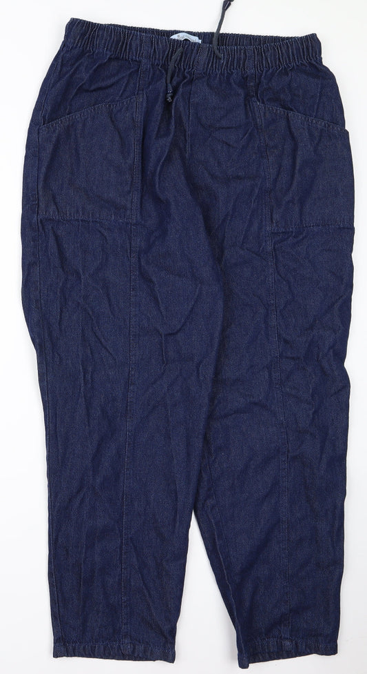 Being Casual Womens Blue Jogger Trousers Size 32 L25 in