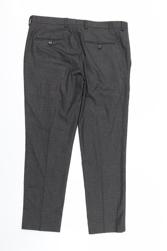 Burton Menswear Mens Grey Trousers Size 34 in L28 in