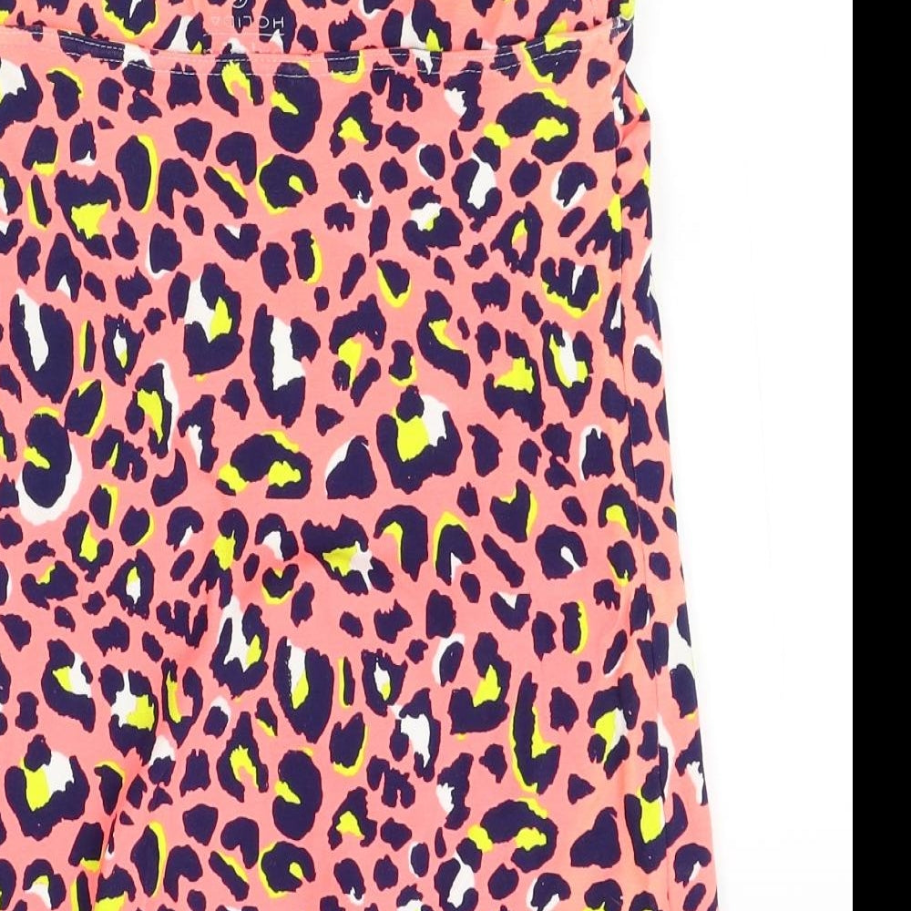 Matalan Womens Pink Animal Print Basic Blouse Size 10 - strapless