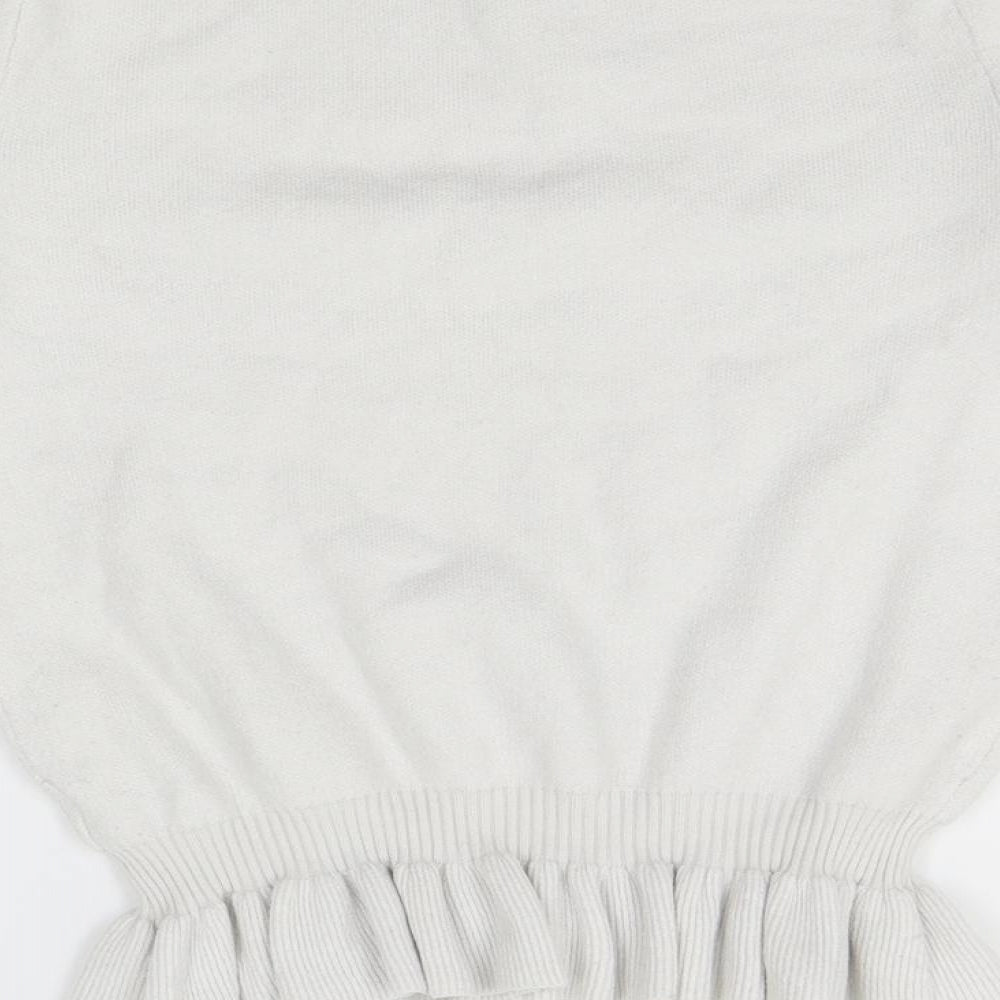 Mademoiselle Womens White Pullover Jumper Size S
