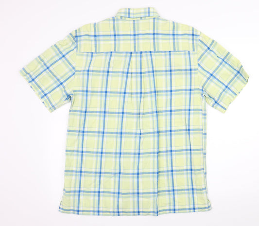 Tesco Mens Green Plaid Button-Up Size M