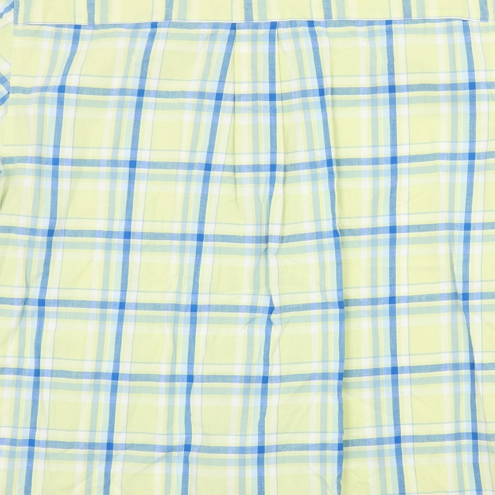 Tesco Mens Green Plaid Button-Up Size M