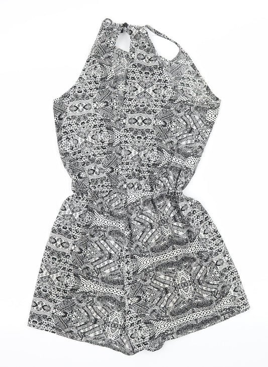 Atmosphere Womens White Geometric  Playsuit One-Piece Size 8