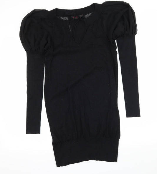 Miss Selfridge Womens Black Knit Pullover Jumper Size 10