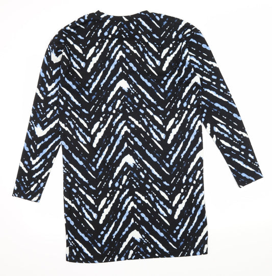 F&F Womens Blue Striped Knit Jumper Dress Size 10