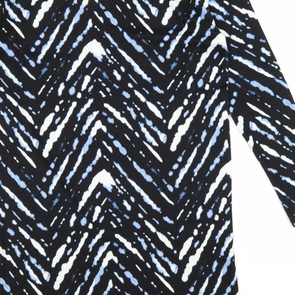 F&F Womens Blue Striped Knit Jumper Dress Size 10
