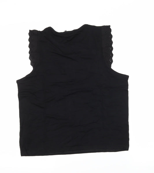 Boohoo Womens Black Jersey Basic Tank Size 12
