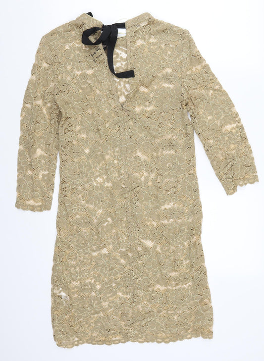 Monsoon Womens Beige Lace A-Line Size 8