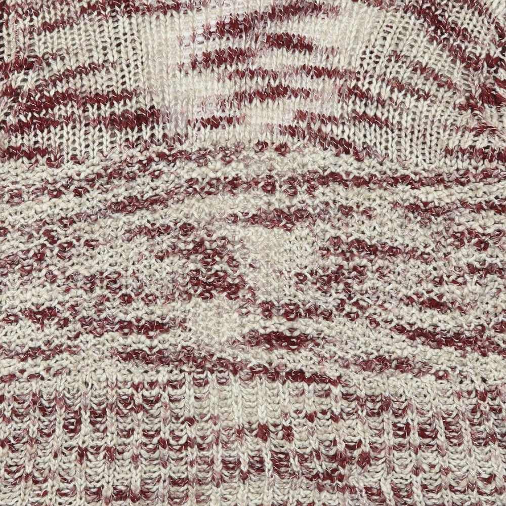 NEXT Womens Red Striped Knit Cardigan Jumper Size L