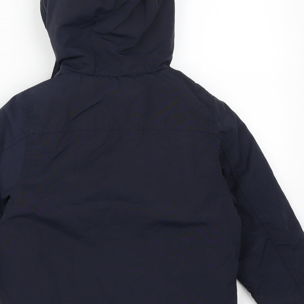 Brand and care label for Urban 63 boys’ blue basic coat coat, size 3, years